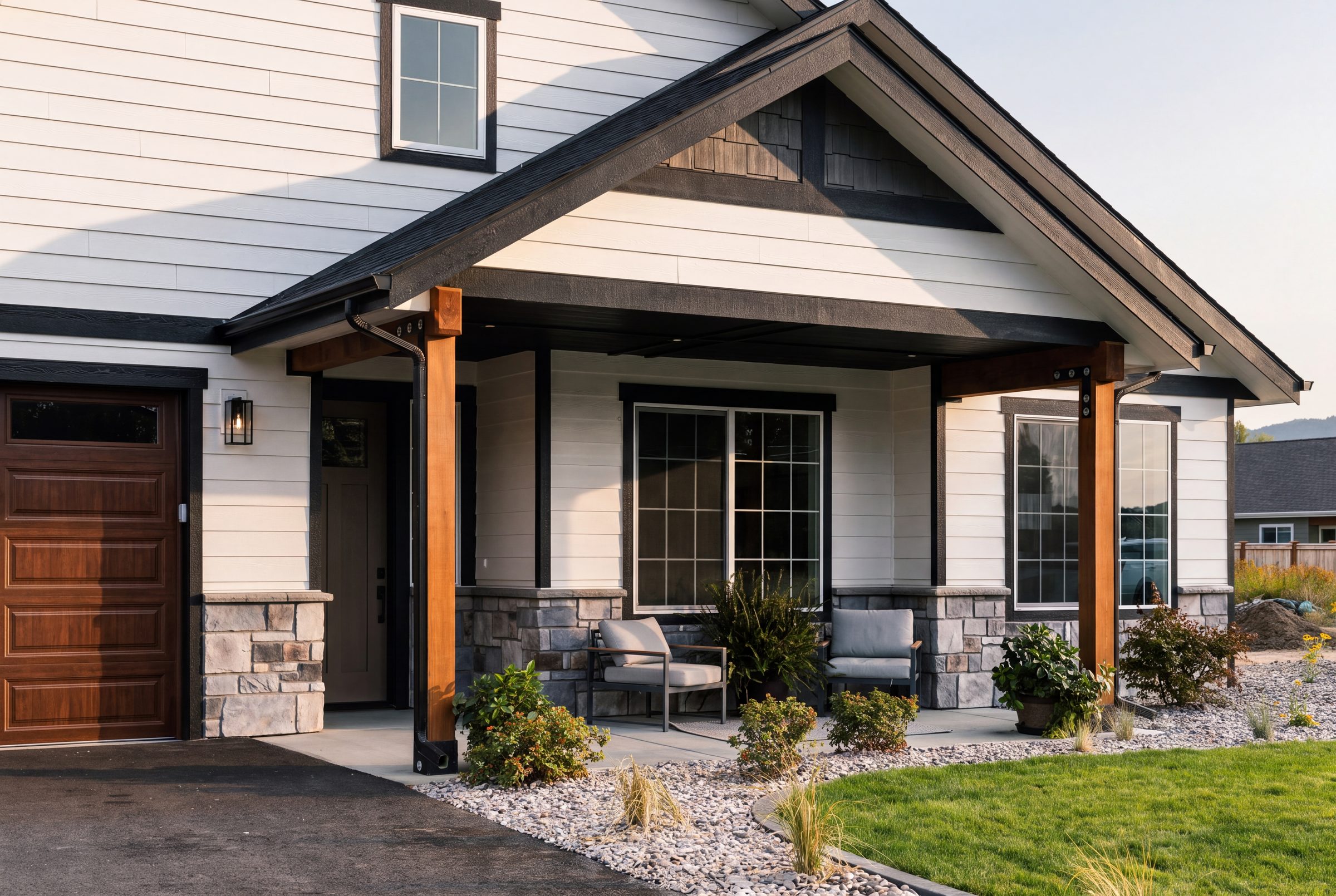 The covered front porch