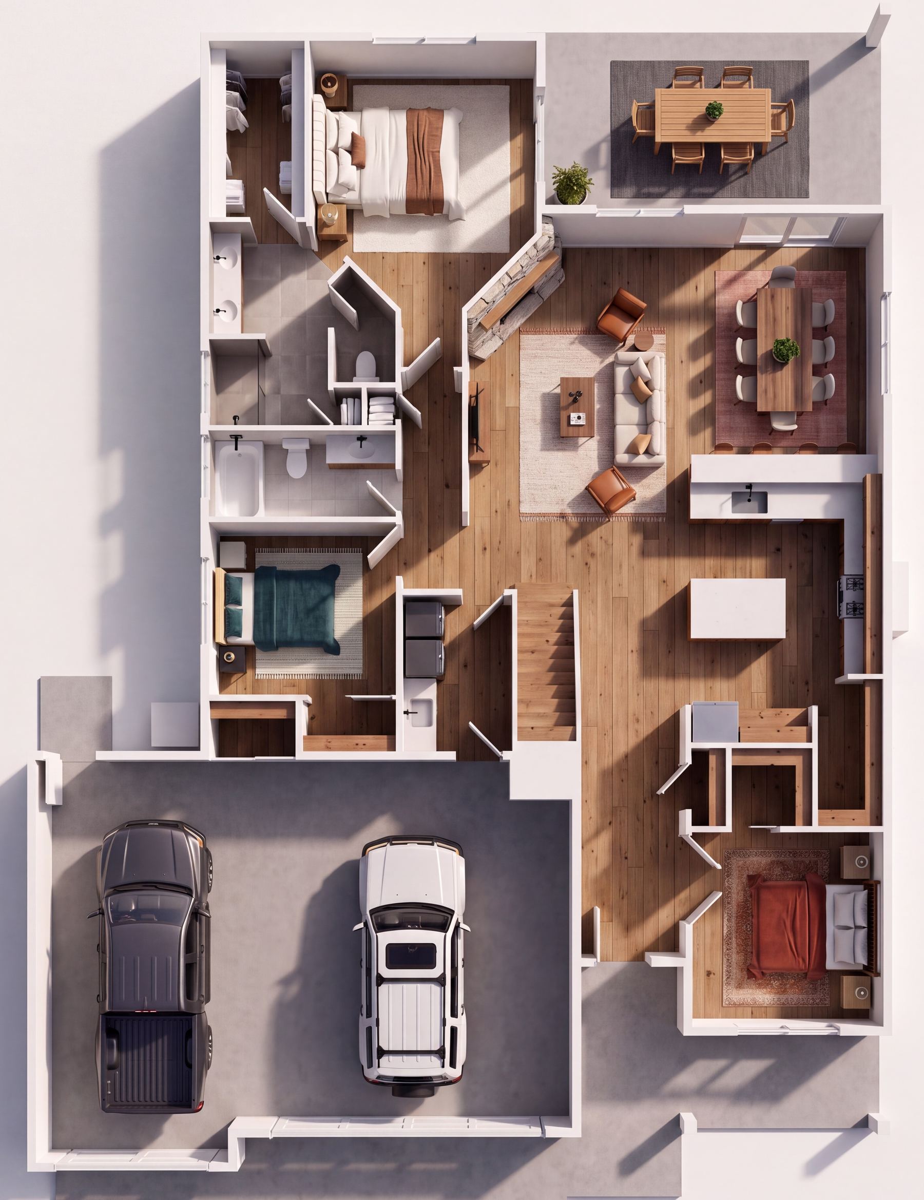 Kensington 3D floor plan — main level