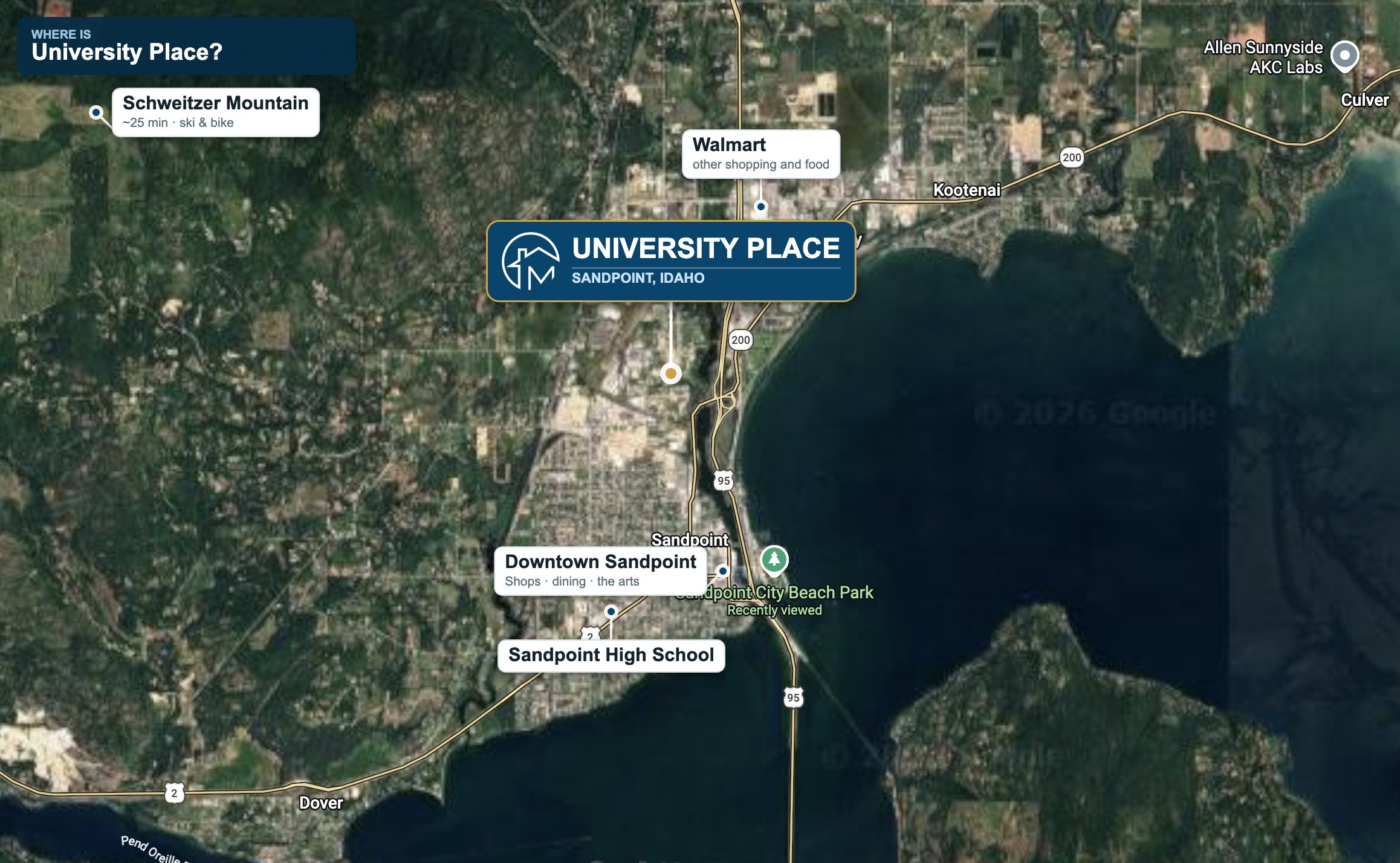 Where is University Place — Sandpoint, Idaho