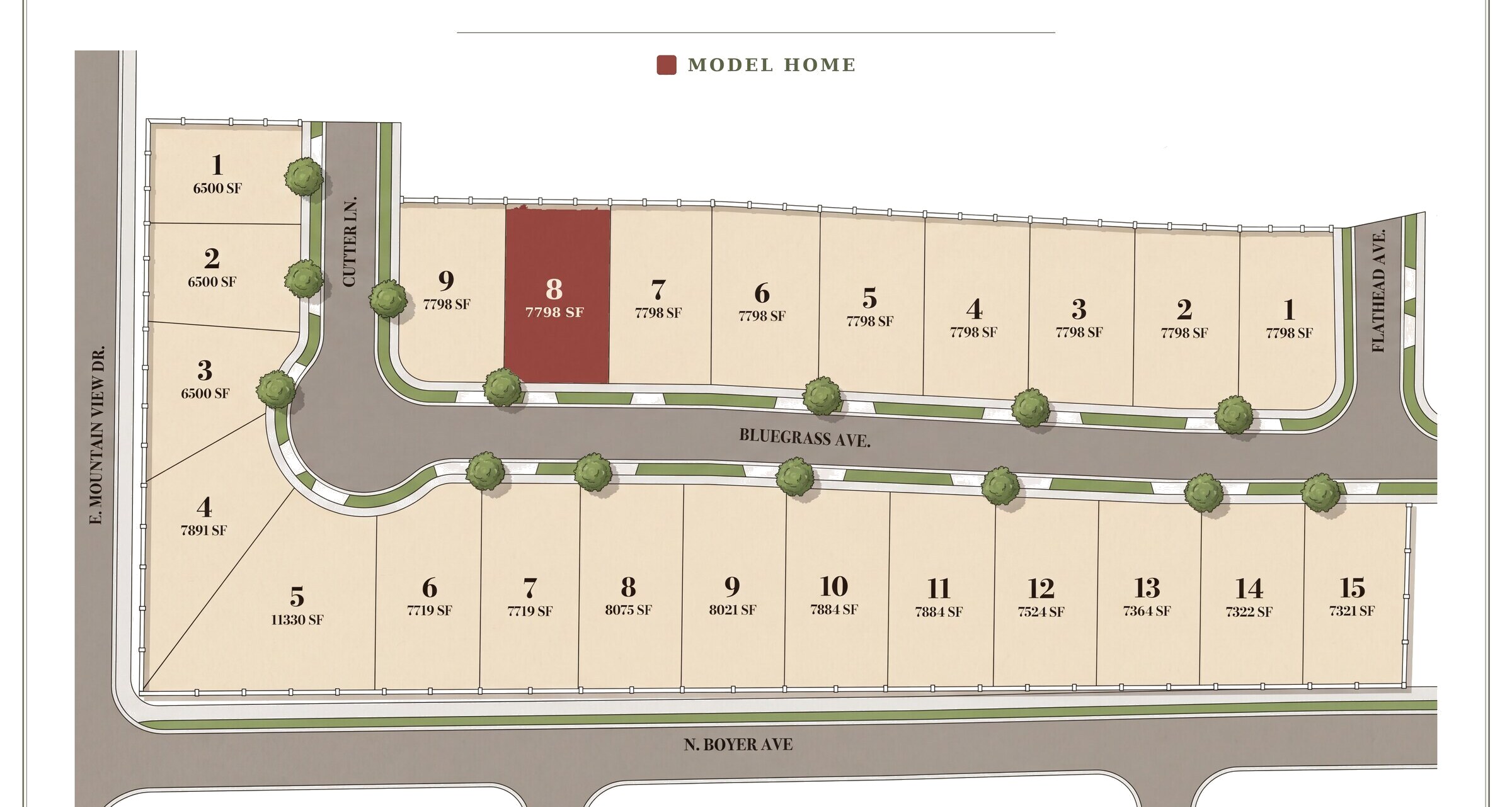 University Place site plan — 24 homesites